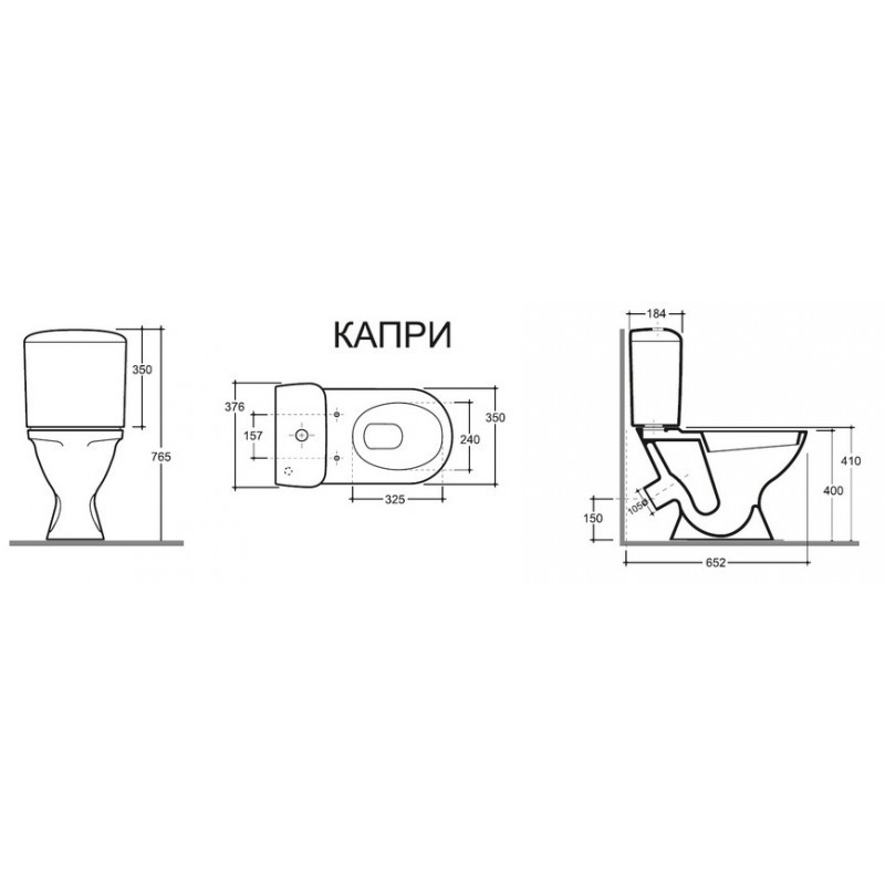 Унитаз-компакт КАПРИ к/в, 1-реж AlcaPlast сид. ПП КЕРАМИН