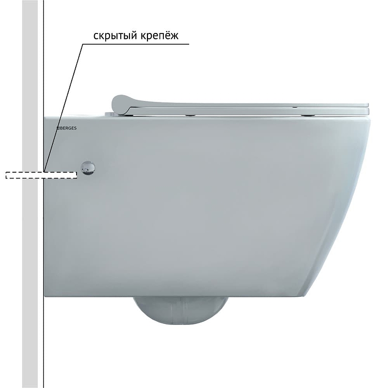 Унитаз Berges Wasserhaus Mascon Rimless 082128 подвесной с сиденьем Микролифт
