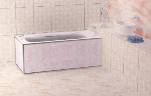 Экран под ванну "Премиум А",  цвет - розовый