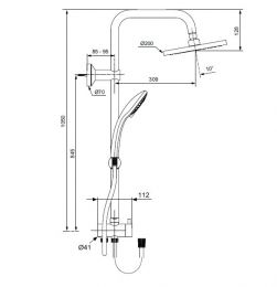 ДУШЕВАЯ СИСТЕМА IDEAL STANDARD IDEALRAIN ECO A6281AA