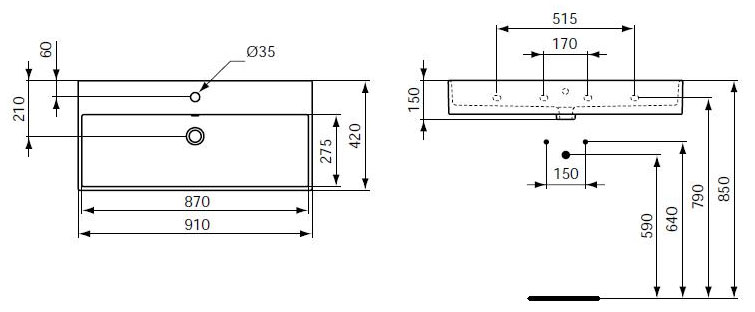 Раковина Ideal Standard Strada K078601 (90 см)