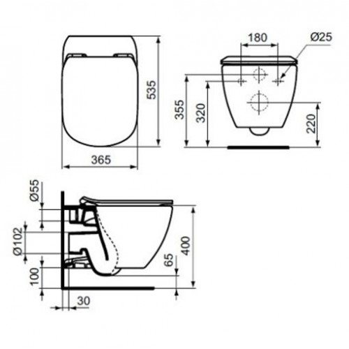 Унитаз подвесной Ideal Standard Tesi AquaBlade T007901 с сиденьем микролифт