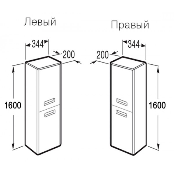 Шкаф-пенал Roca Gap белый правый или левый