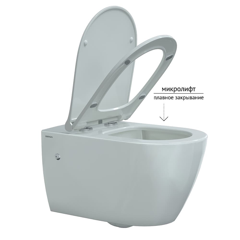 Унитаз Berges Wasserhaus Mascon Rimless 082128 подвесной с сиденьем Микролифт