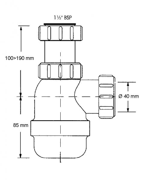 Сифон бутыл. без выпуска 1 1/2" MRSK-2NW