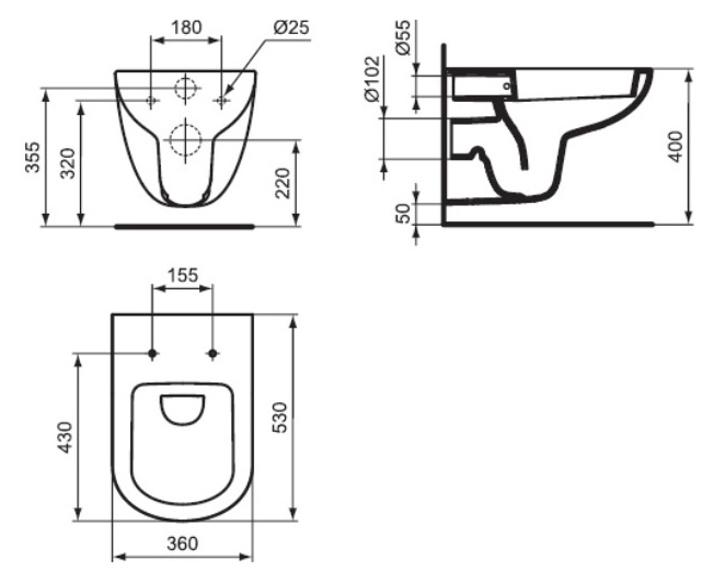 Унитаз подвесной Ideal Standard Tempo