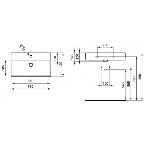 Раковина Ideal Standard Strada K078201 (70 см)