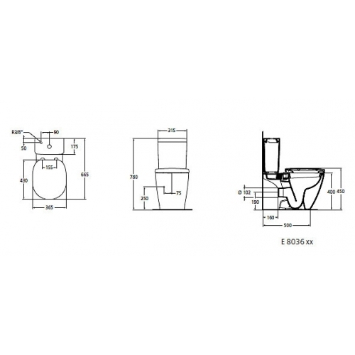 Унитаз-компакт Ideal Standard Connect CUBE E803601