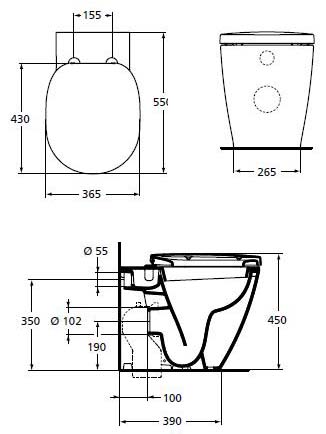 Унитаз приставной Ideal Standard Connect E803401