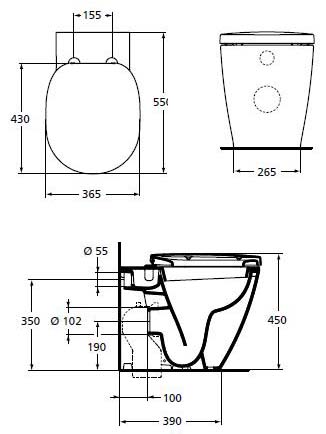 Унитаз приставной Ideal Standard Connect E803401