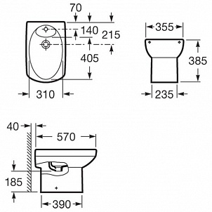 Биде напольное Roca Dama Senso 357514000