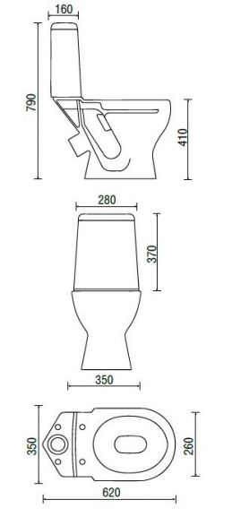 Унитаз-компакт Smartsant Тренд 35*62 с крышкой-сиденьем микролифт