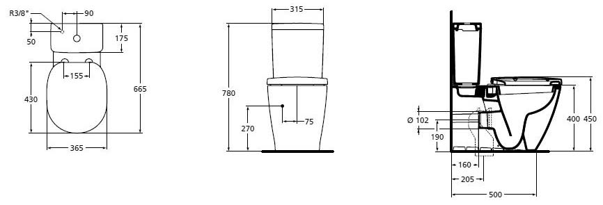 Унитаз-компакт Ideal Standard Connect Cube E803701