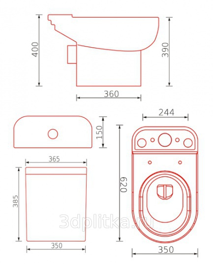 Унитаз компакт SMARTsant Сити VT1101W