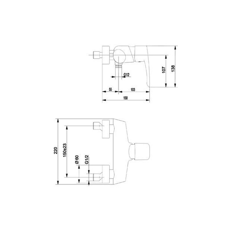 Смеситель для душевой кабины Futura 58-3170-090-035, Armal