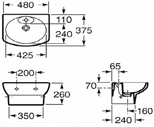 Рукомойник Roca Dama Senso Compacto 327514000 (48 см)